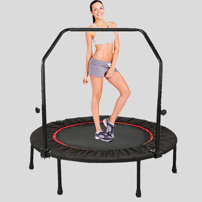 Foldable Children’S Adult Trampoline, Easy to Carry Jumping Bed Indoors and Outdoors, Gym Trampolines with Handrails 36-48 Inch
